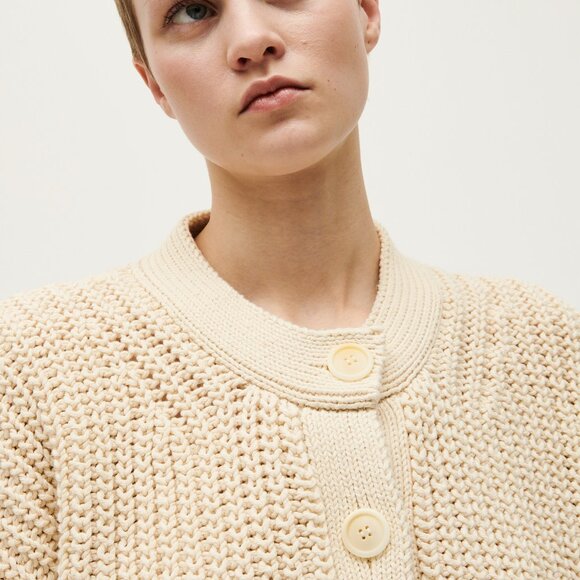 Babaa Cotton Cardigan no8 in Natural - Picture 5 of 9